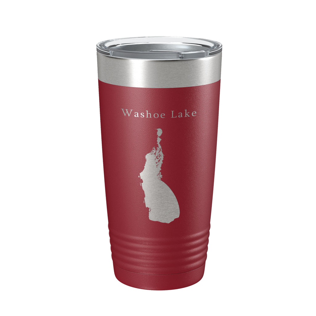 Washoe Lake Map Tumbler Travel Mug Insulated Laser Engraved Coffee Cup Nevada 20 oz