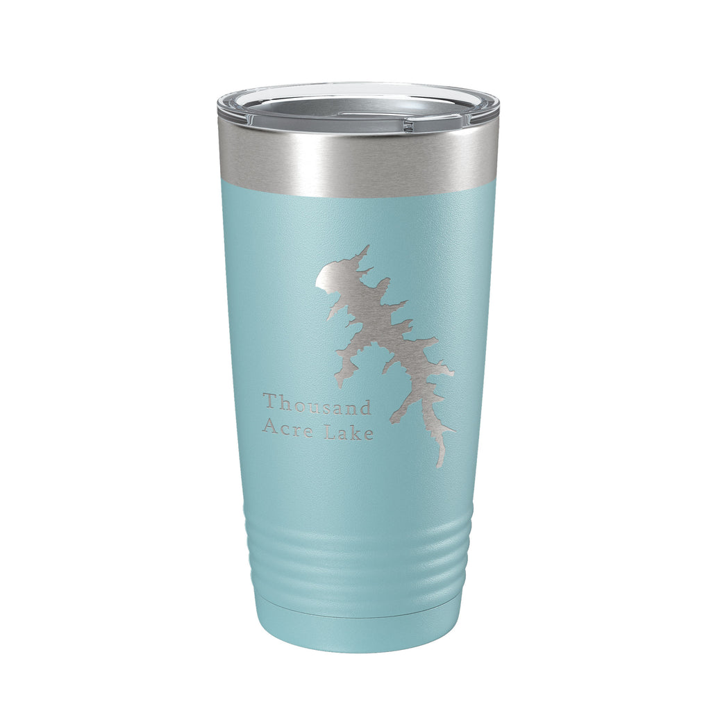 Carroll County Thousand Acre Recreation Lake Map Tumbler Travel Mug Insulated Laser Engraved Coffee Cup Tennessee 20 oz