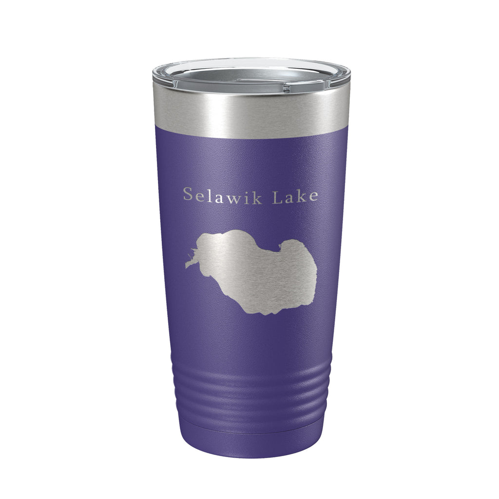 Selawik Lake Map Tumbler Travel Mug Insulated Laser Engraved Coffee Cup Alaska 20 oz