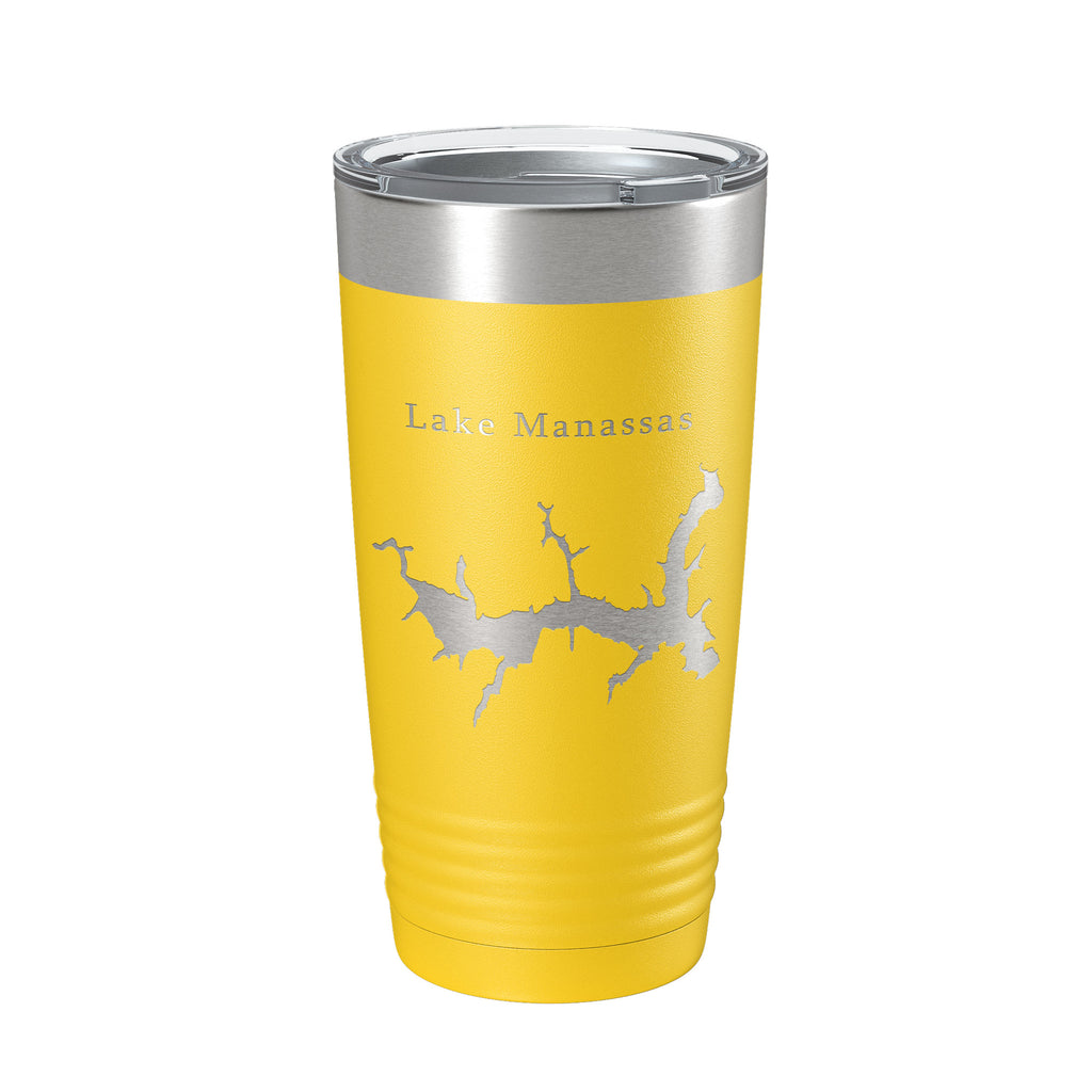 Lake Manassas Map Tumbler Travel Mug Insulated Laser Engraved Coffee Cup Virginia 20 oz