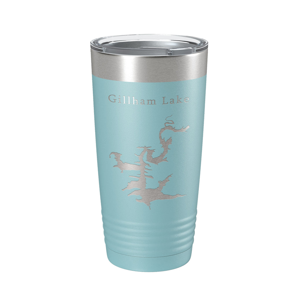 Gillham Lake Map Tumbler Travel Mug Insulated Laser Engraved Coffee Cup Arkansas 20 oz