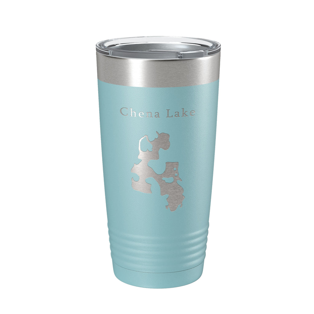 Chena Lake Map Tumbler Travel Mug Insulated Laser Engraved Coffee Cup Alaska 20 oz