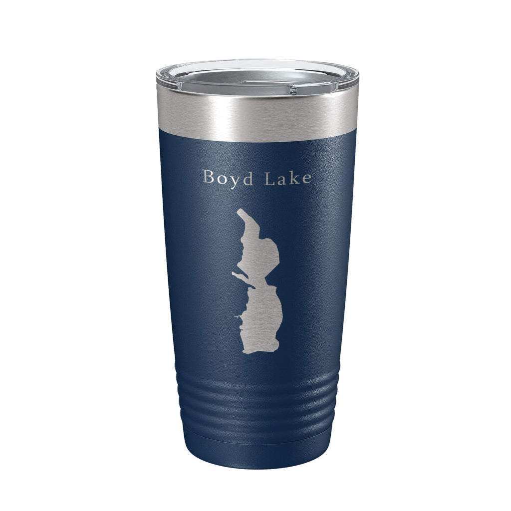 Boyd Lake Map Tumbler Travel Mug Insulated Laser Engraved Coffee Cup Colorado 20 oz