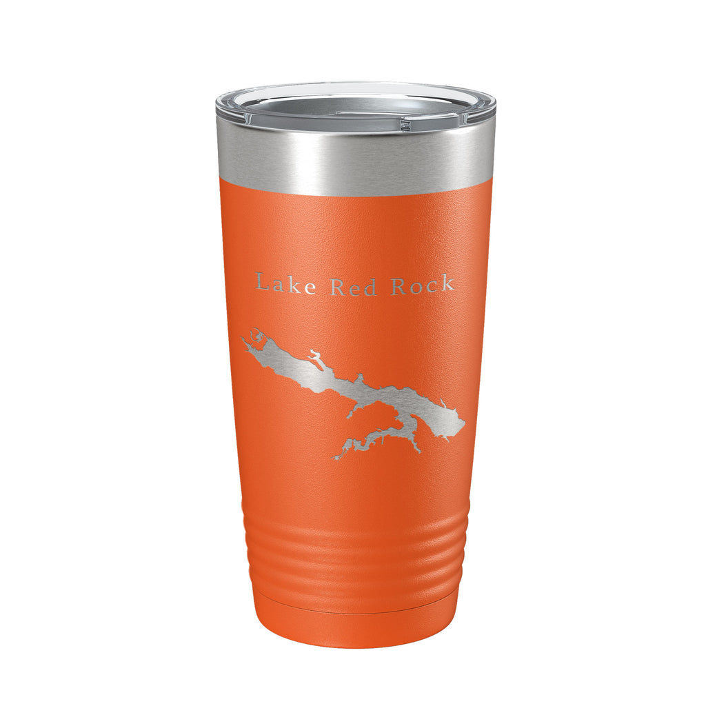 Lake Red Rock Map Tumbler Travel Mug Insulated Laser Engraved Coffee Cup Iowa 20 oz