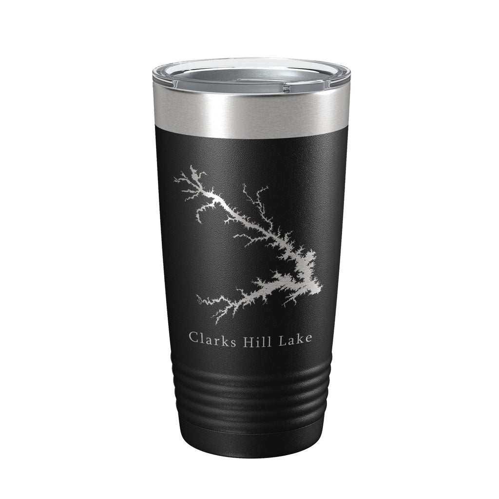 Clarks Hill Lake Map Tumbler Travel Mug Insulated Laser Engraved Coffee Cup J. Strom Thurmond Reservoir GA SC 20 oz