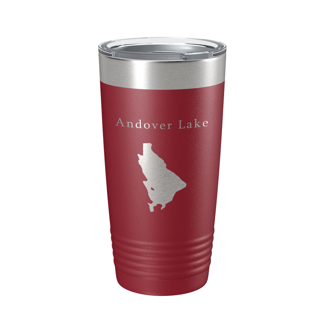 Andover Lake Map Tumbler Travel Mug Insulated Laser Engraved Coffee Cup Connecticut 20 oz