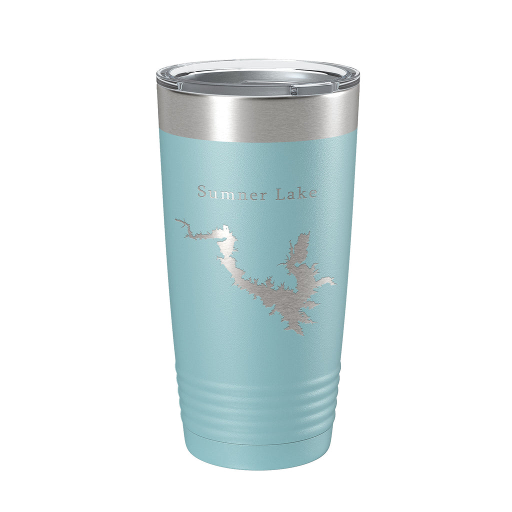 Sumner Lake Map Tumbler Travel Mug Insulated Laser Engraved Coffee Cup New Mexico 20 oz