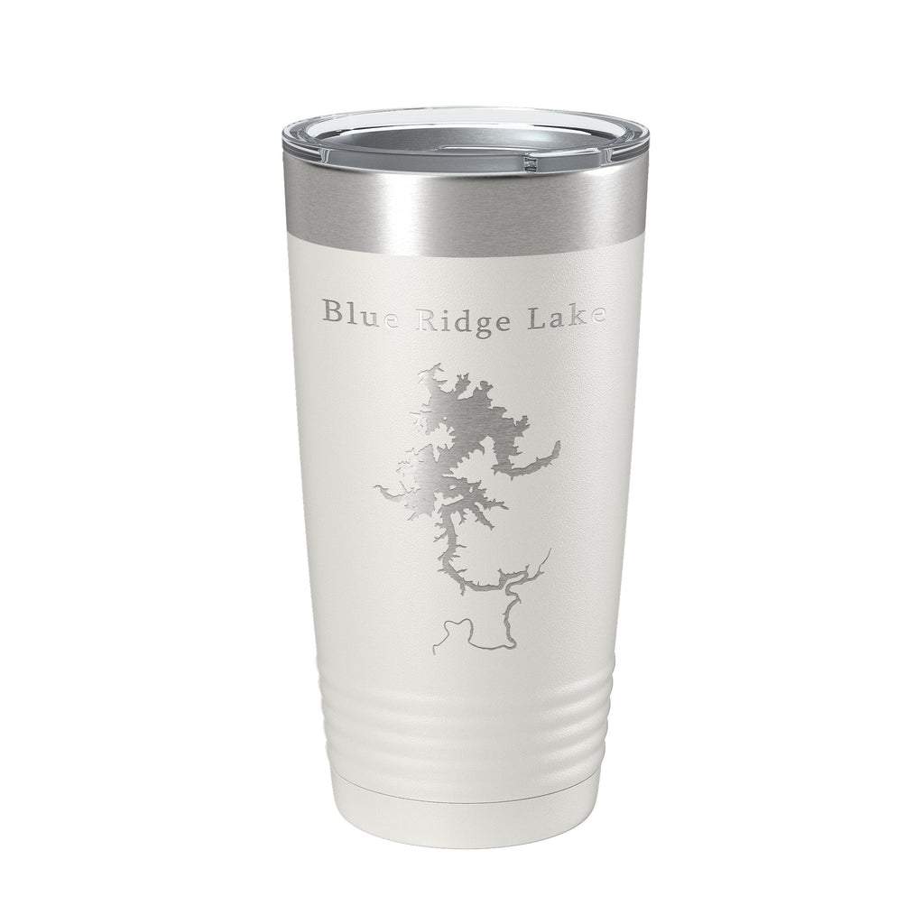 Blue Ridge Lake Map Tumbler Travel Mug Insulated Laser Engraved Coffee Cup Georgia 20 oz