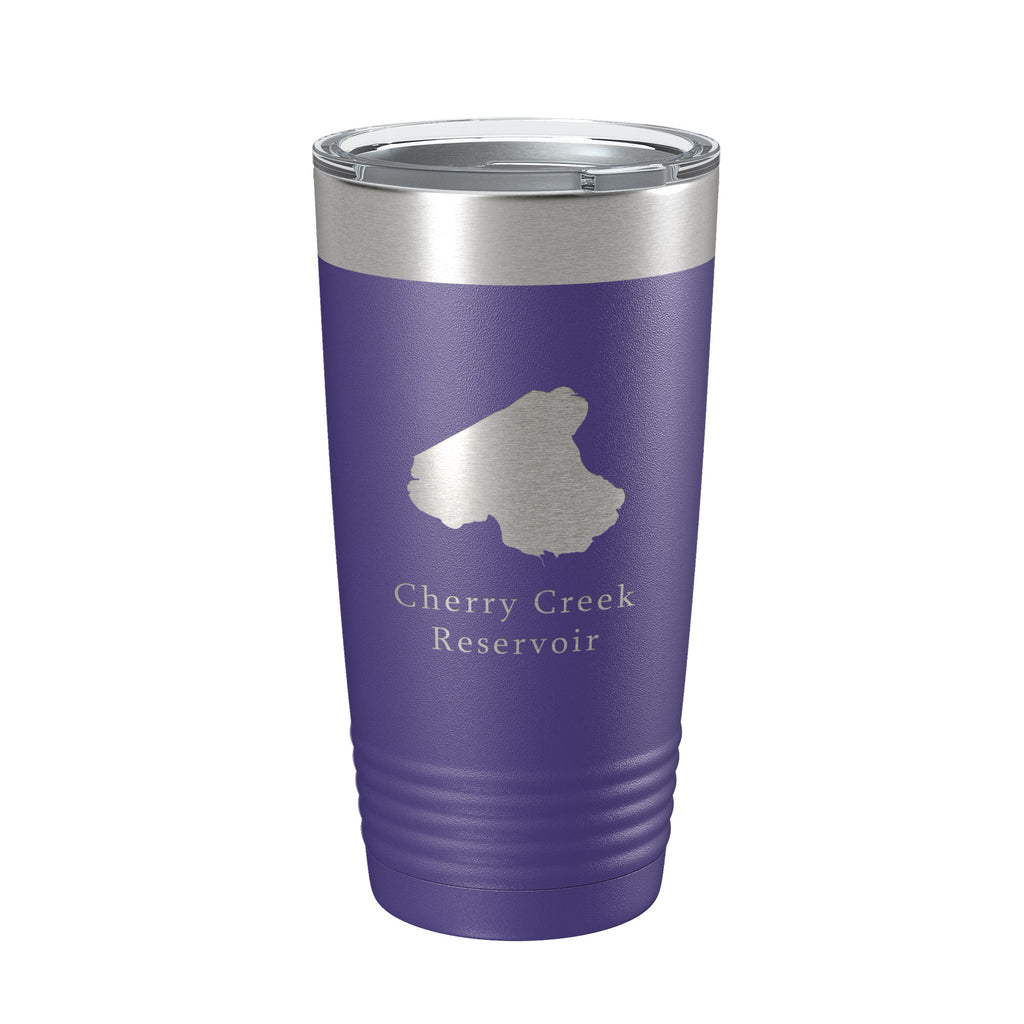 Cherry Creek Reservoir Tumbler Lake Map Travel Mug Insulated Laser Engraved Coffee Cup Colorado 20 oz