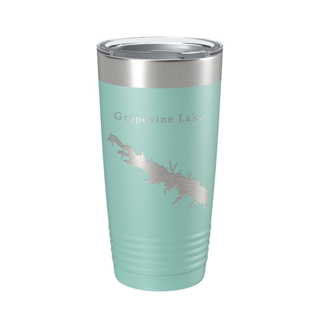 Grapevine Lake Map Tumbler Travel Mug Insulated Laser Engraved Coffee Cup Texas 20 oz