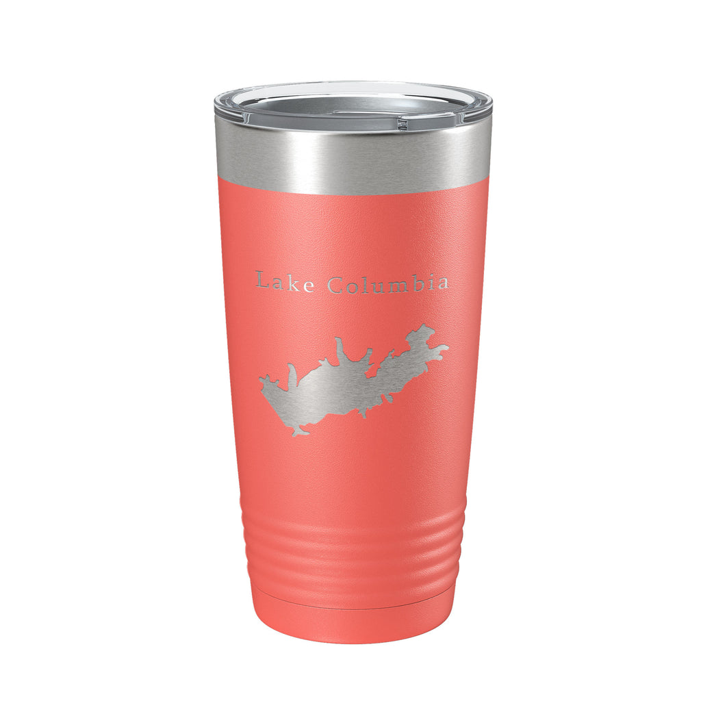 Lake Columbia Map Tumbler Travel Mug Insulated Laser Engraved Coffee Cup Arkansas 20 oz