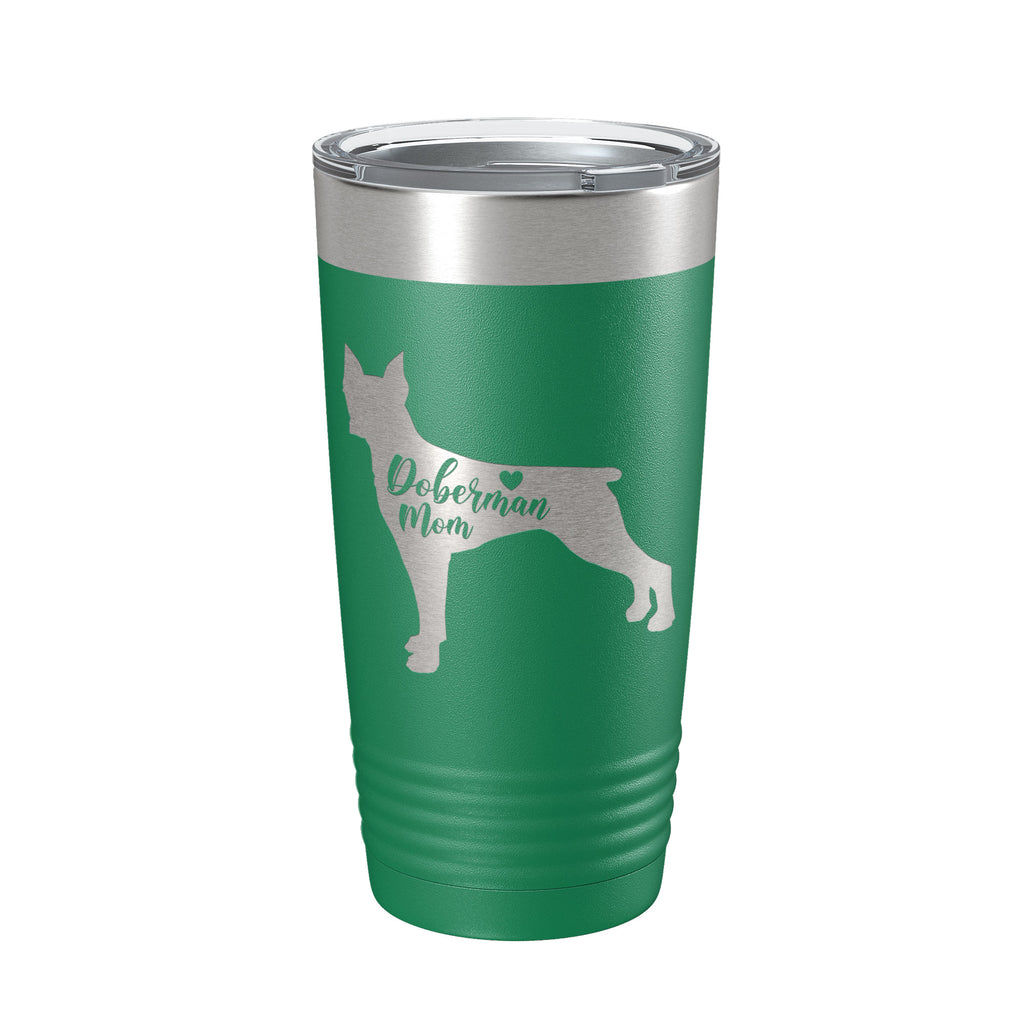 Doberman Mom Tumbler Dog Travel Mug Gift Insulated Laser Engraved Coffee Cup Dobe Dobie 20 oz