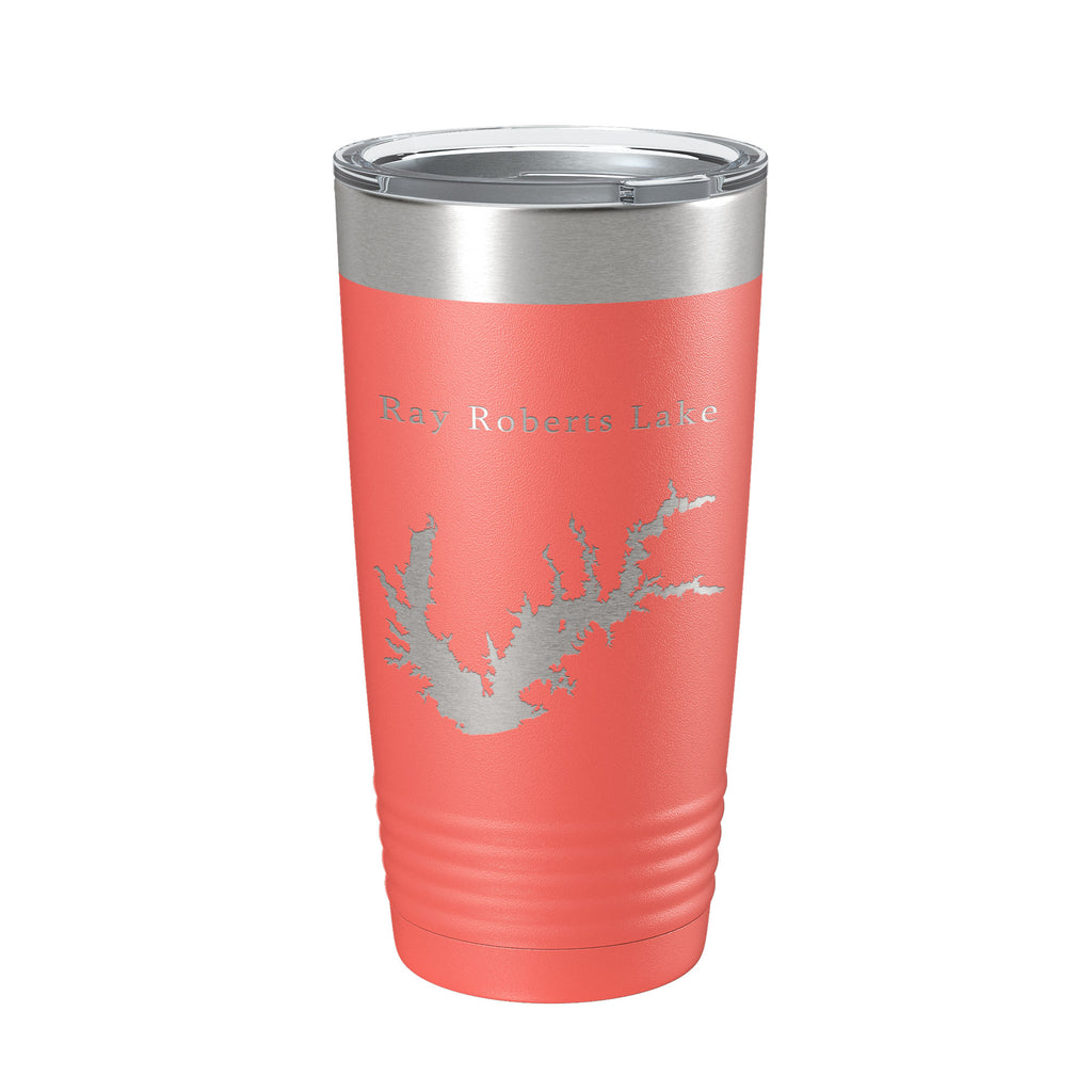 Ray Roberts Lake Map Tumbler Travel Mug Insulated Laser Engraved Coffee Cup Texas 20 oz