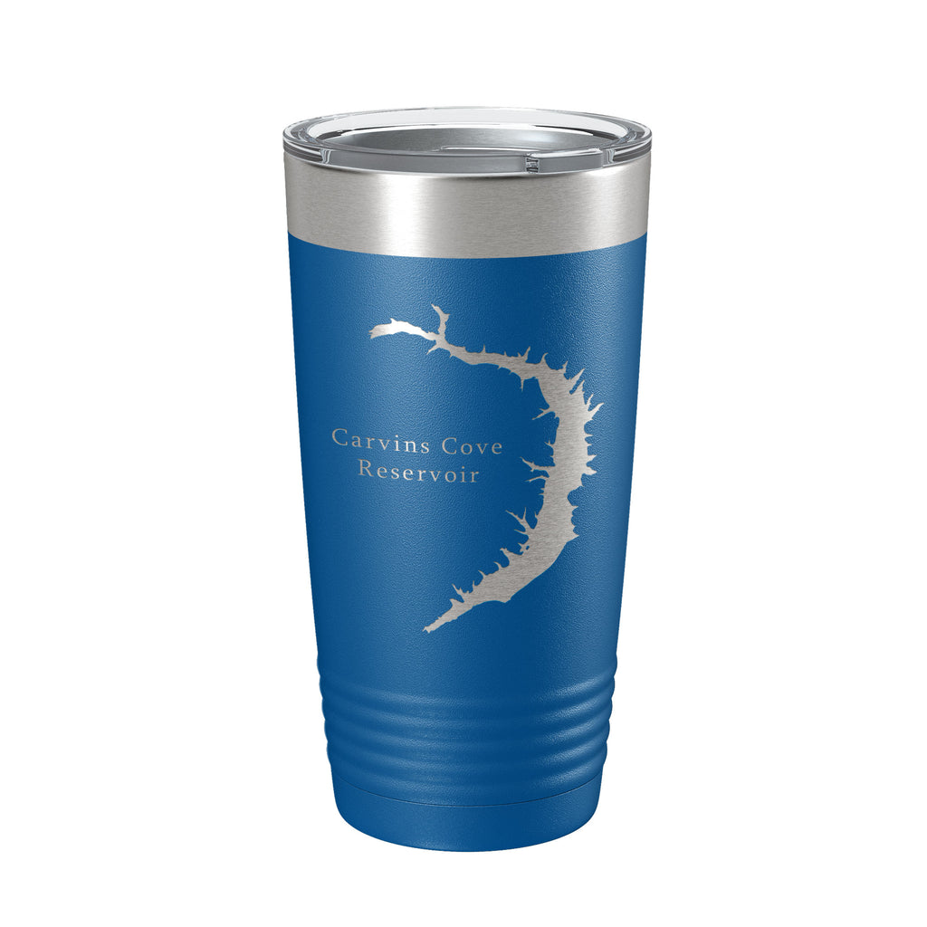 Carvins Cove Reservoir Tumbler Lake Map Travel Mug Insulated Laser Engraved Coffee Cup Virginia 20 oz