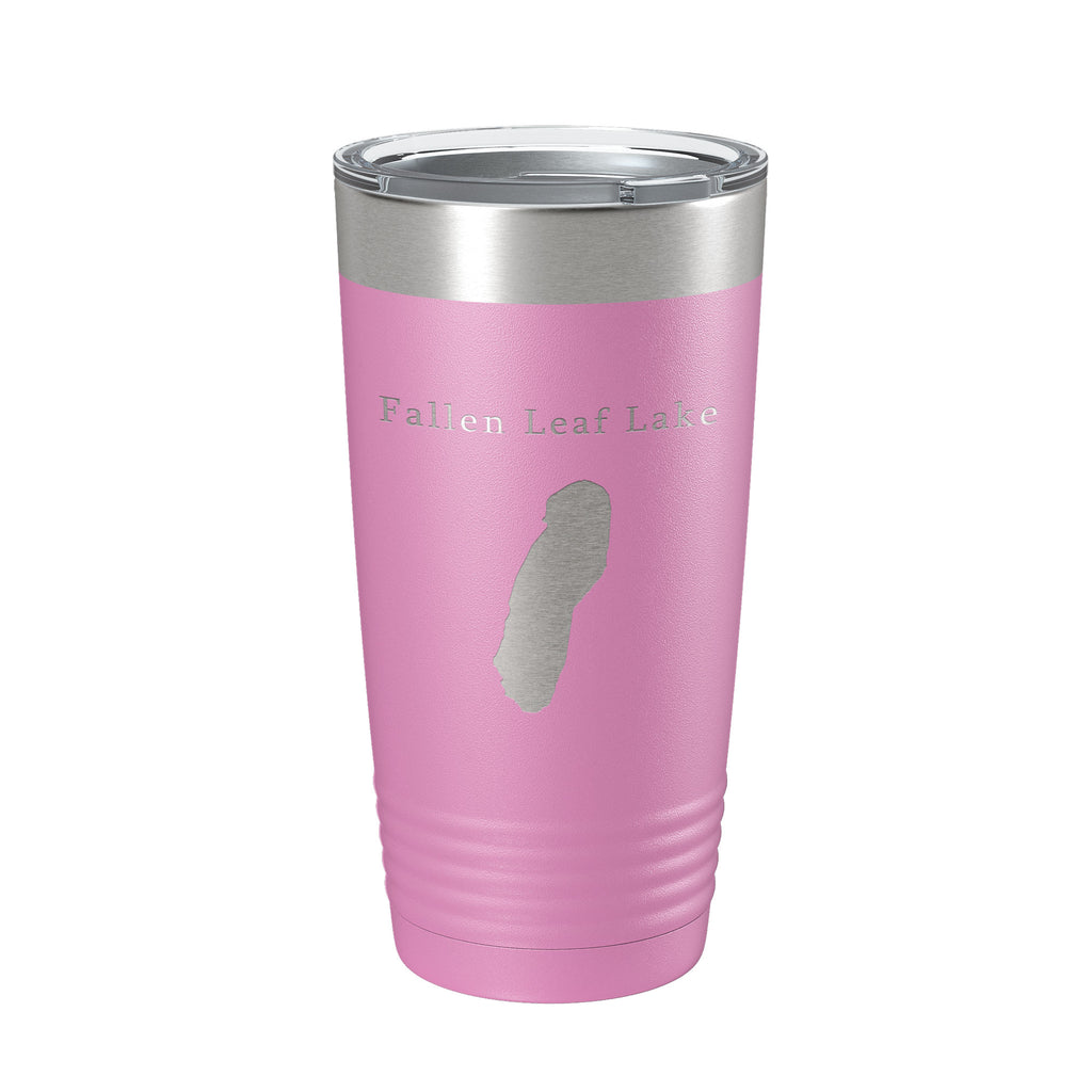 Fallen Leaf Lake Map Tumbler Travel Mug Insulated Laser Engraved Coffee Cup California 20 oz