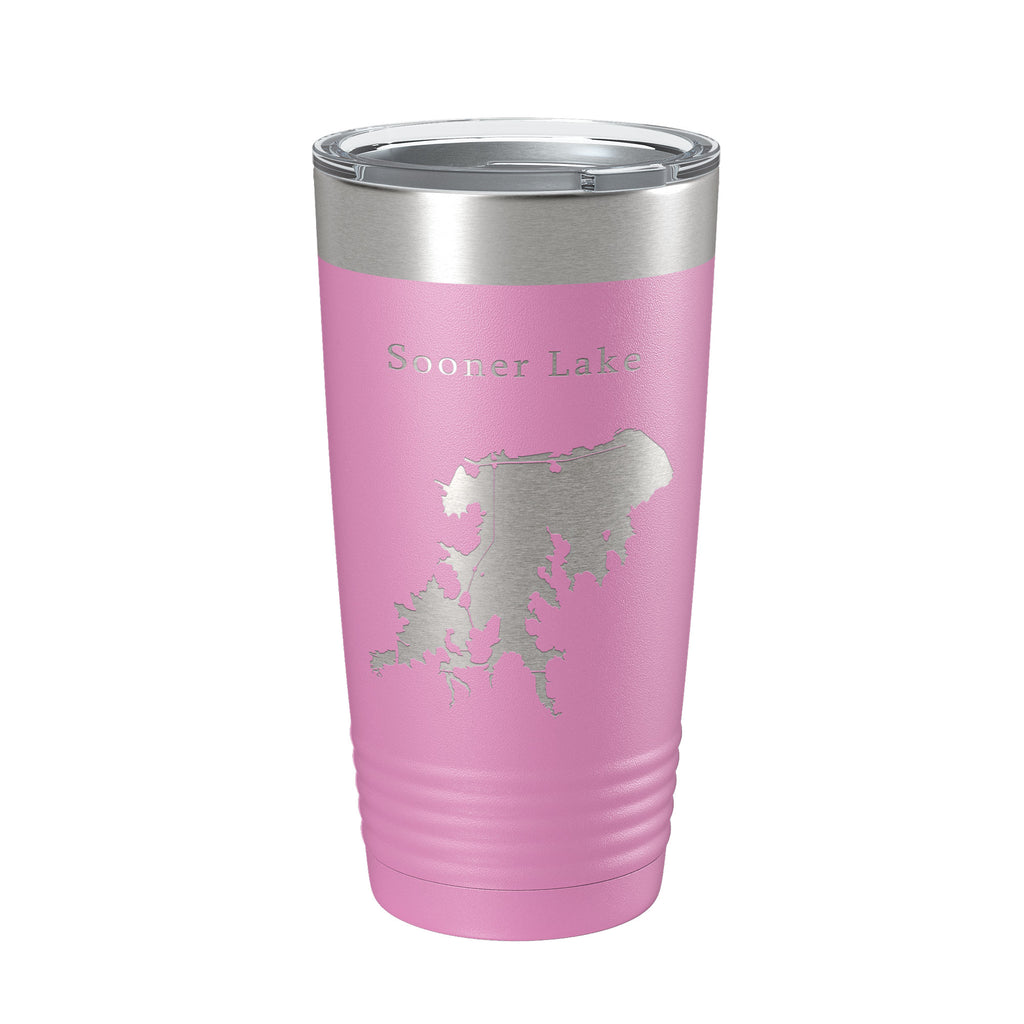 Sooner Lake Map Tumbler Travel Mug Insulated Laser Engraved Coffee Cup Oklahoma 20 oz