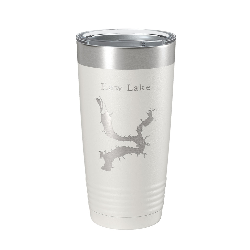 Kaw Lake Map Tumbler Travel Mug Insulated Laser Engraved Coffee Cup Oklahoma 20 oz