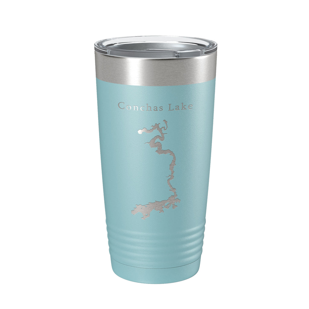 Conchas Lake Map Tumbler Travel Mug Insulated Laser Engraved Coffee Cup New Mexico 20 oz