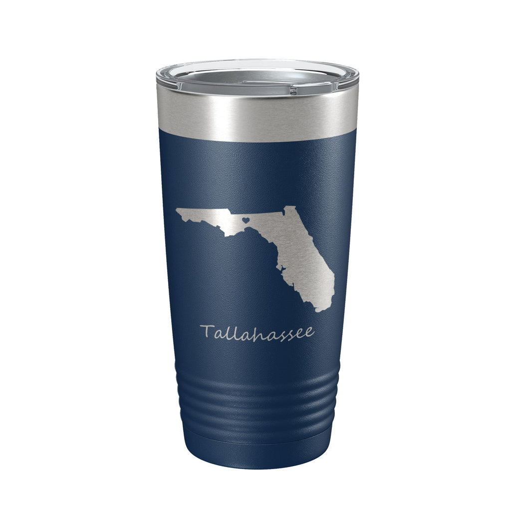 Tallahassee Home Heart Tumbler Travel Mug Insulated Laser Engraved Coffee Cup Florida 20 oz