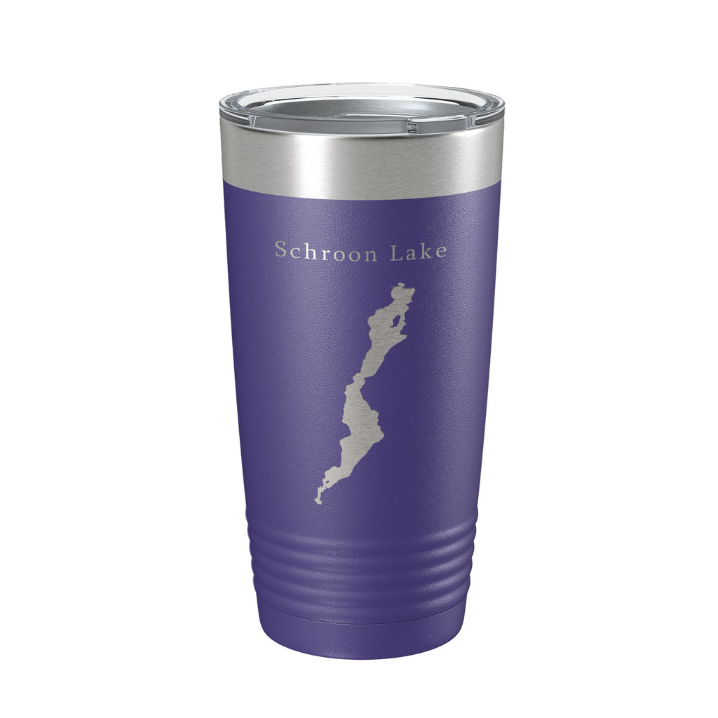 Schroon Lake Map Tumbler Travel Mug Insulated Laser Engraved Coffee Cup New York 20 oz