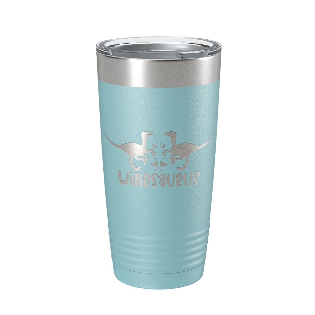 Winosaurus Tumbler Travel Mug Wine Dinosaur Funny Gift Insulated Laser Engraved Coffee Cup 20 oz