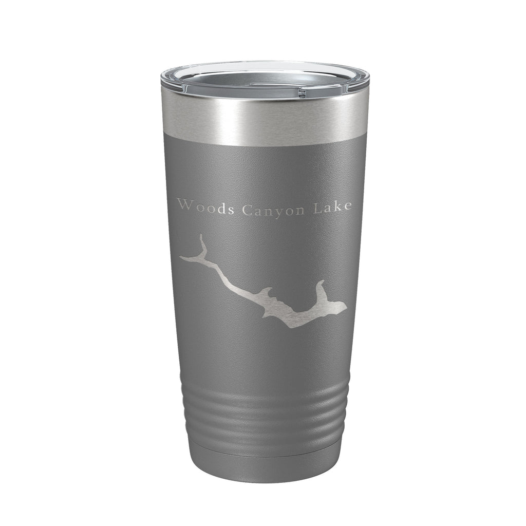 Woods Canyon Lake Map Tumbler Travel Mug Insulated Laser Engraved Coffee Cup Arizona 20 oz