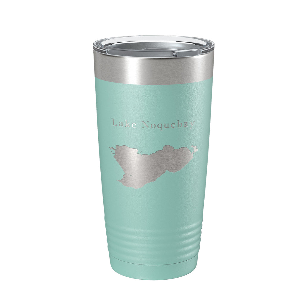 Lake Noquebay Map Tumbler Travel Mug Insulated Laser Engraved Coffee Cup Wisconsin 20 oz