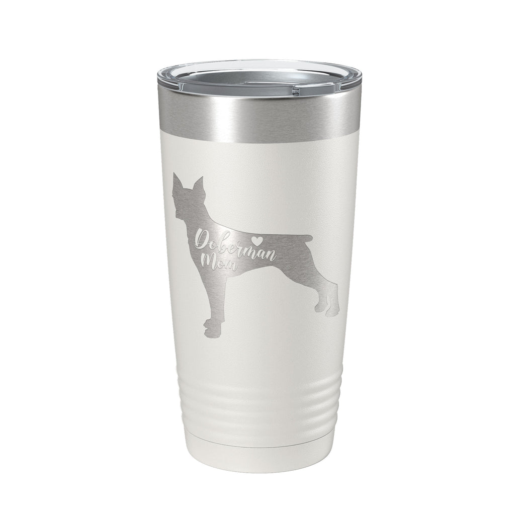 Doberman Mom Tumbler Dog Travel Mug Gift Insulated Laser Engraved Coffee Cup Dobe Dobie 20 oz