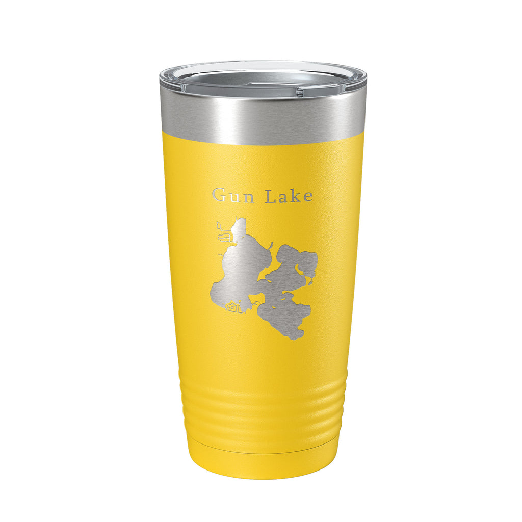 Gun Lake Map Tumbler Travel Mug Insulated Laser Engraved Coffee Cup Michigan 20 oz