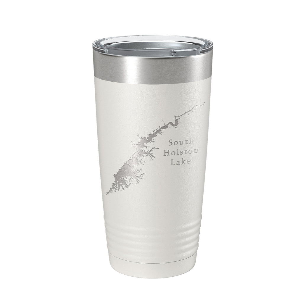 South Holston Lake Map Tumbler Travel Mug Insulated Laser Engraved Coffee Cup Tennessee Virginia 20 oz