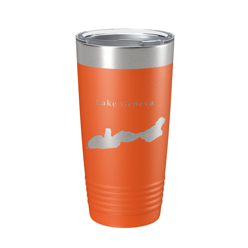 Lake Geneva Map Tumbler Travel Mug Insulated Laser Engraved Coffee Cup Wisconsin 20 oz