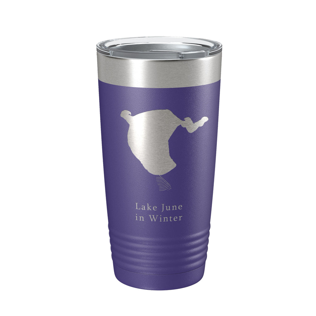 Lake June in Winter Map Tumbler Travel Mug Insulated Laser Engraved Coffee Cup Florida 20 oz