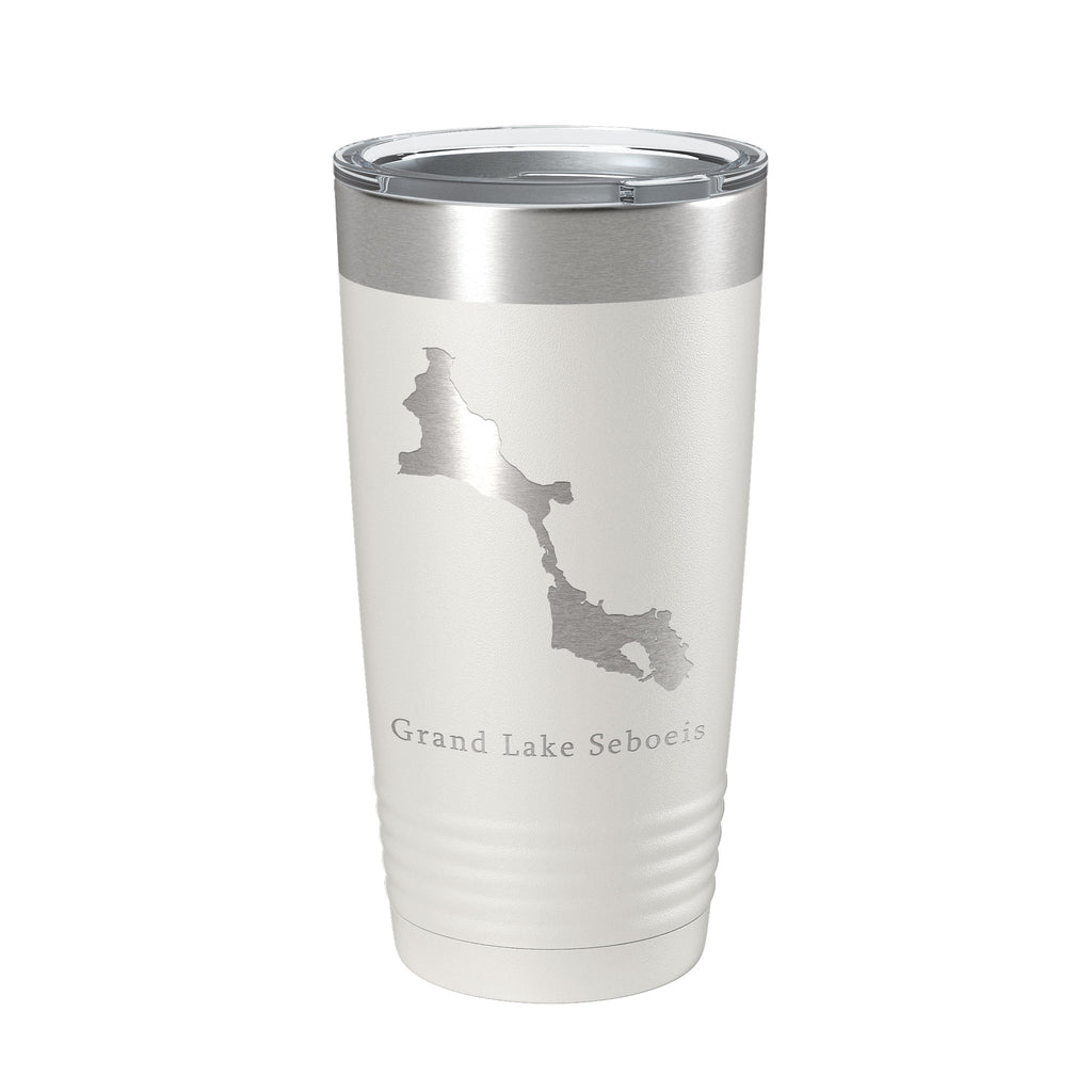 Grand Lake Seboeis Map Tumbler Travel Mug Insulated Laser Engraved Coffee Cup Maine 20 oz