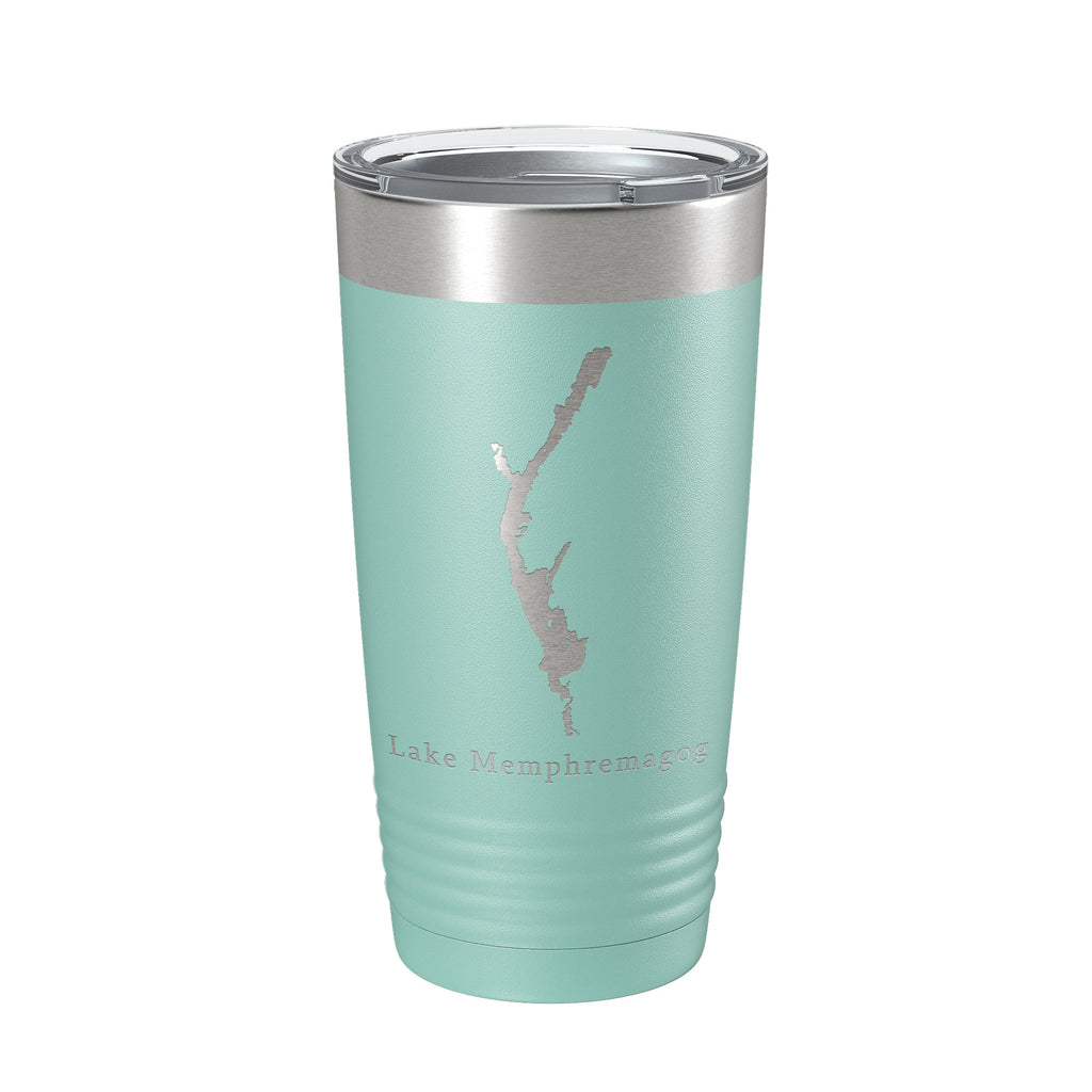 Lake Memphremagog Map Tumbler Travel Mug Insulated Laser Engraved Coffee Cup Vermont Quebec 20 oz