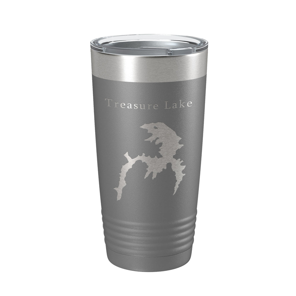 Treasure Lake Map Tumbler Travel Mug Insulated Laser Engraved Coffee Cup Georgia 20 oz