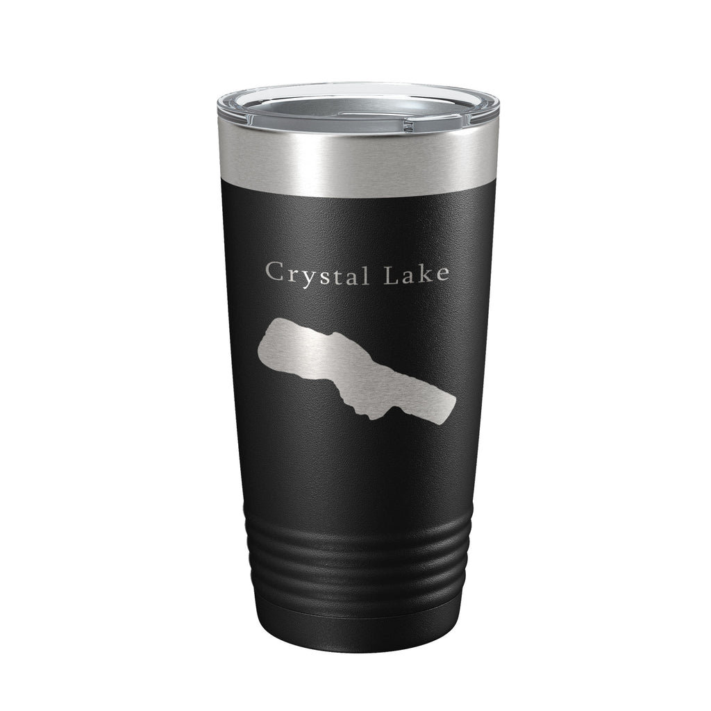 Crystal Lake Map Tumbler Travel Mug Insulated Laser Engraved Coffee Cup Michigan 20 oz