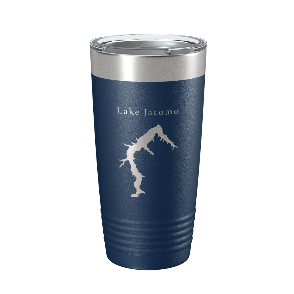 Lake Jacomo Map Tumbler Travel Mug Insulated Laser Engraved Coffee Cup Missouri 20 oz