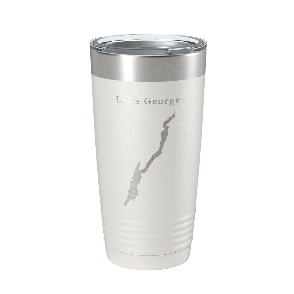 Lake George Map Tumbler Travel Mug Insulated Laser Engraved Coffee Cup New York 20 oz