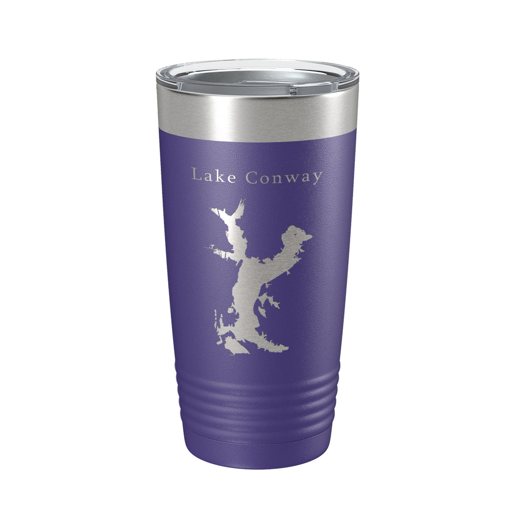 Lake Conway Map Tumbler Travel Mug Insulated Laser Engraved Coffee Cup Arkansas 20 oz