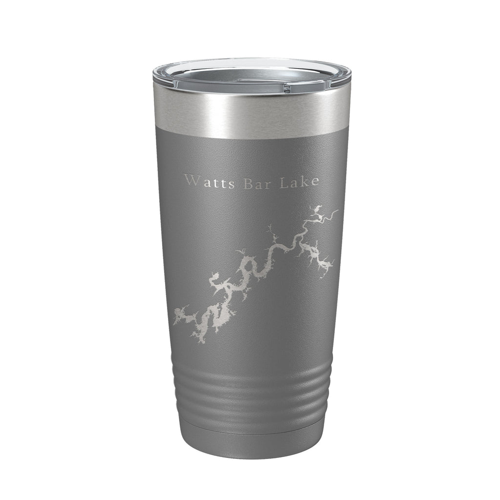 Watts Bar Lake Map Tumbler Travel Mug Insulated Laser Engraved Coffee Cup Tennessee 20 oz