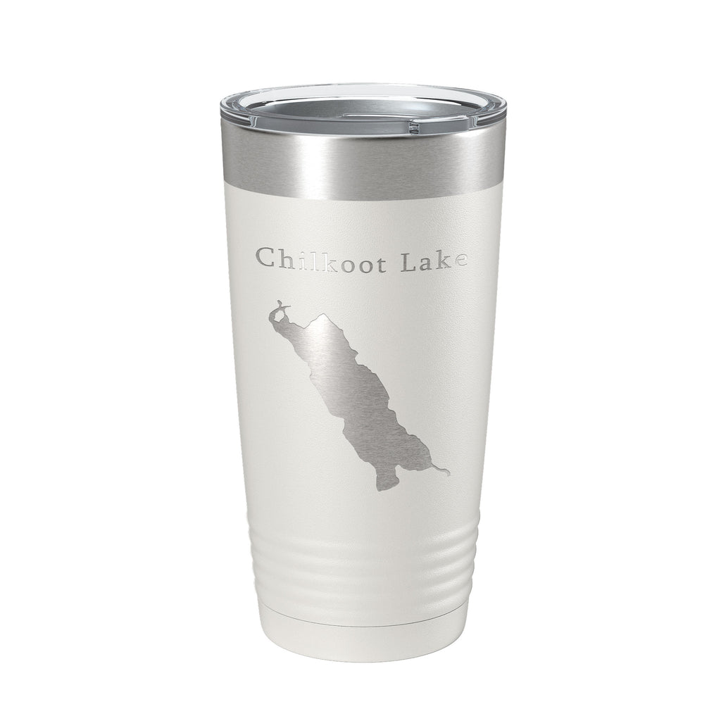 Chilkoot Lake Map Tumbler Travel Mug Insulated Laser Engraved Coffee Cup Alaska 20 oz