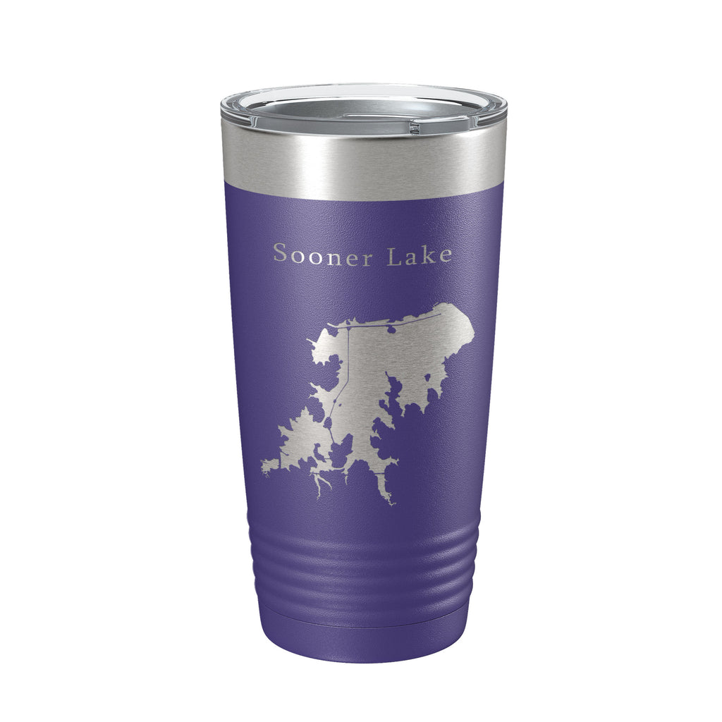 Sooner Lake Map Tumbler Travel Mug Insulated Laser Engraved Coffee Cup Oklahoma 20 oz