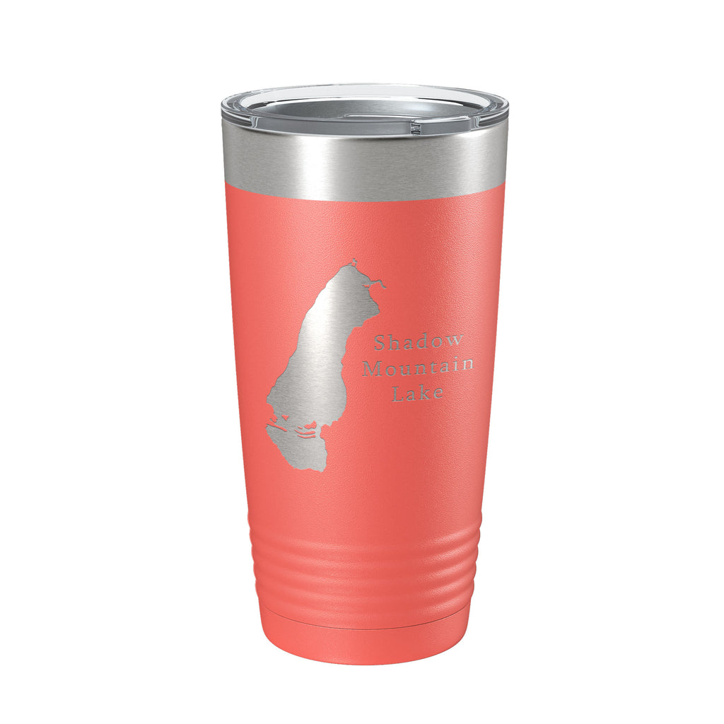 Shadow Mountain Lake Map Tumbler Travel Mug Insulated Laser Engraved Coffee Cup Colorado 20 oz