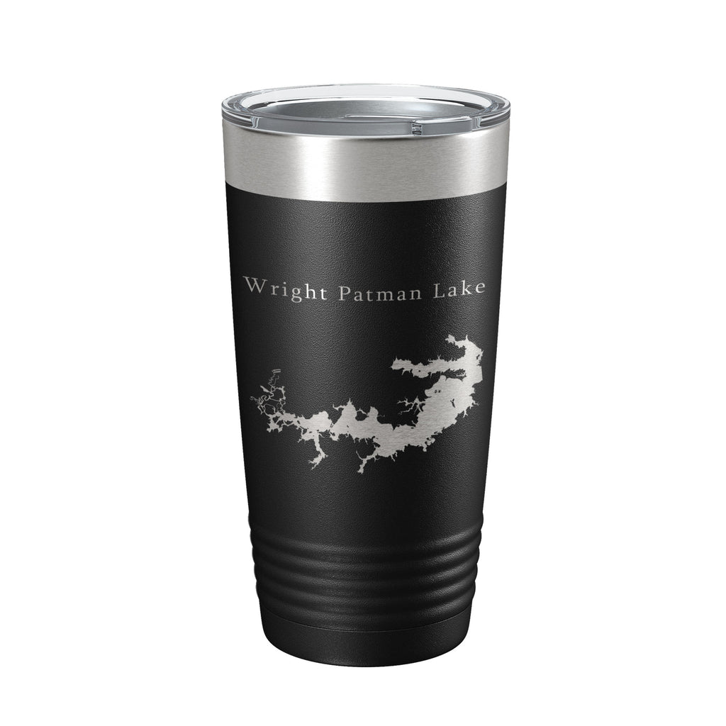 Wright Patman Lake Map Tumbler Travel Mug Insulated Laser Engraved Coffee Cup Texas 20 oz