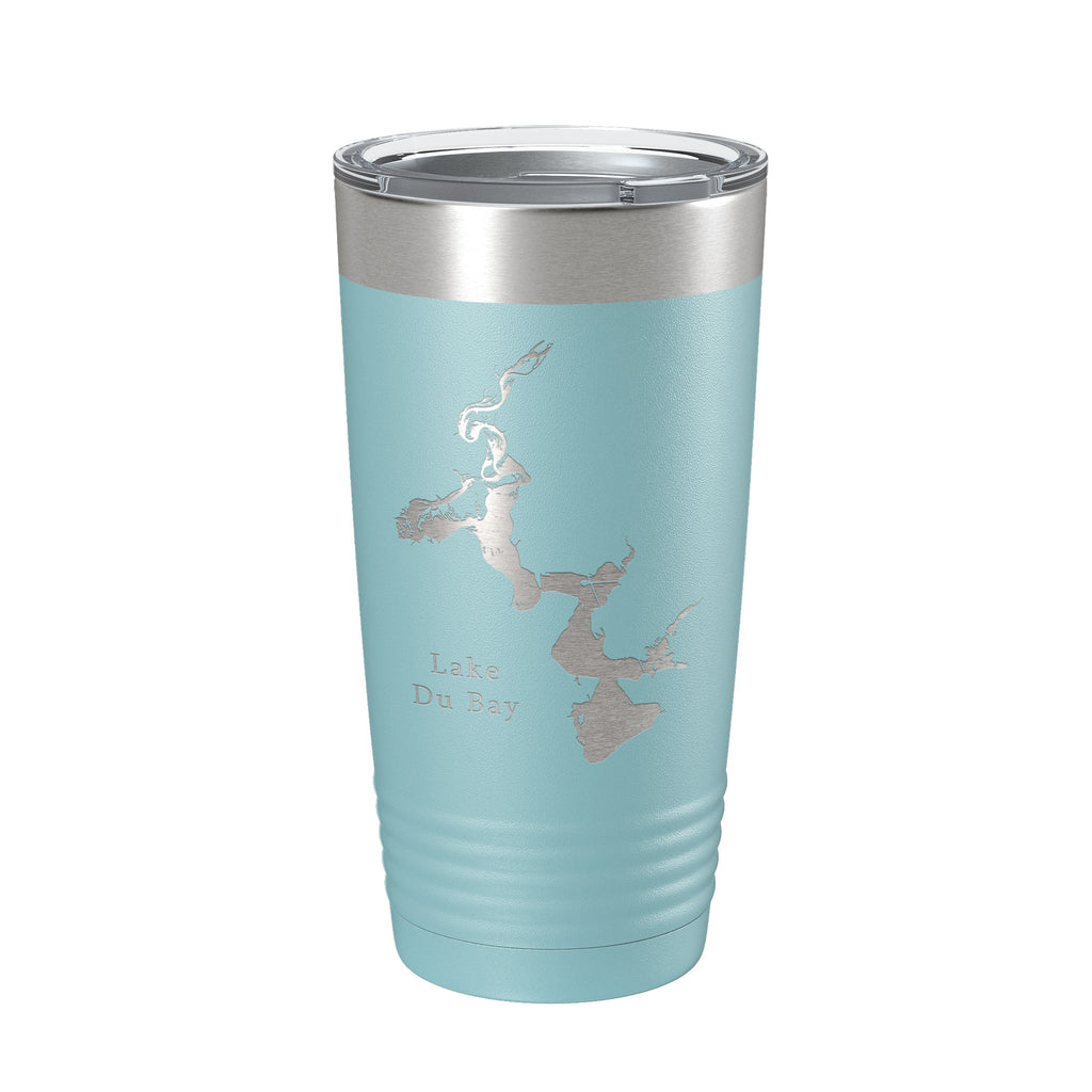 Lake Du Bay Map Tumbler Travel Mug Insulated Laser Engraved Coffee Cup Wisconsin 20 oz