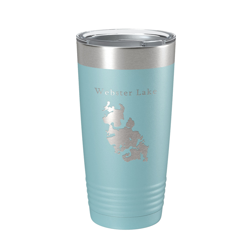 Webster Lake Map Tumbler Travel Mug Insulated Laser Engraved Coffee Cup Massachusetts 20 oz