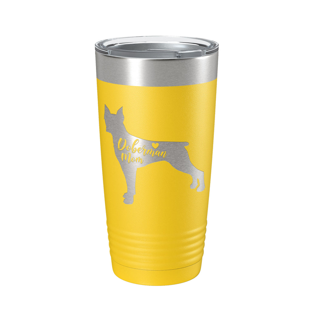 Doberman Mom Tumbler Dog Travel Mug Gift Insulated Laser Engraved Coffee Cup Dobe Dobie 20 oz