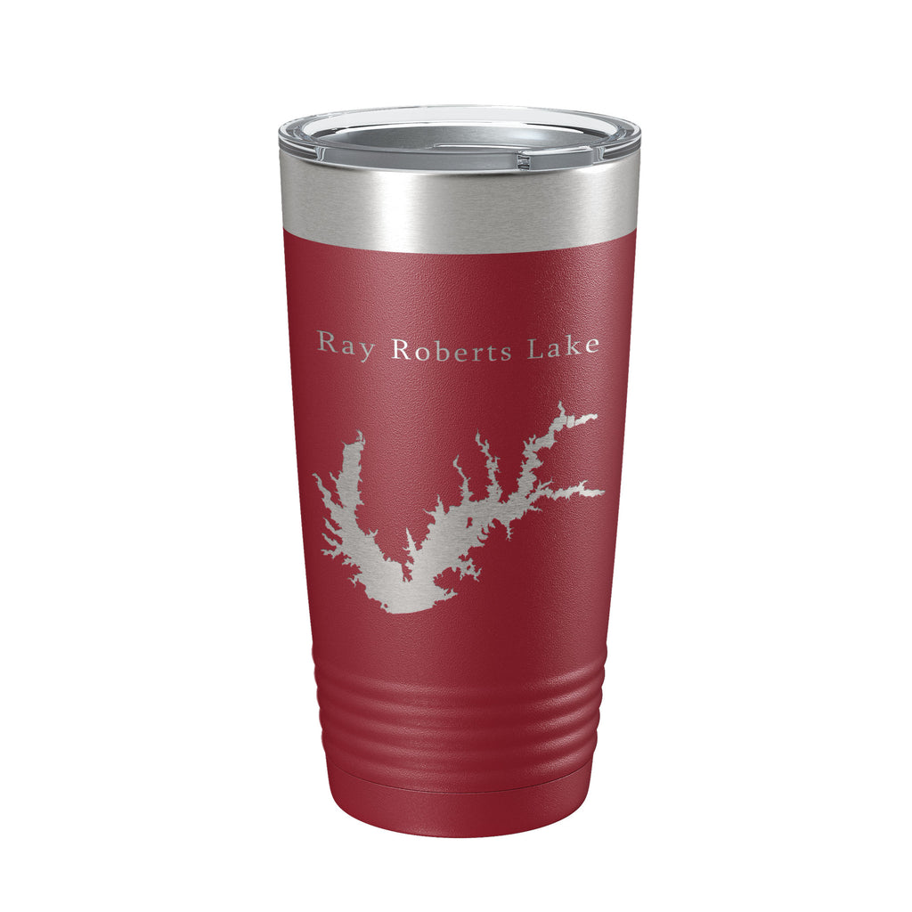 Ray Roberts Lake Map Tumbler Travel Mug Insulated Laser Engraved Coffee Cup Texas 20 oz