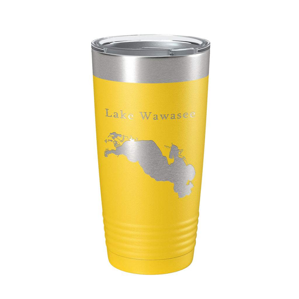 Lake Wawasee Map Tumbler Travel Mug Insulated Laser Engraved Coffee Cup Indiana 20 oz