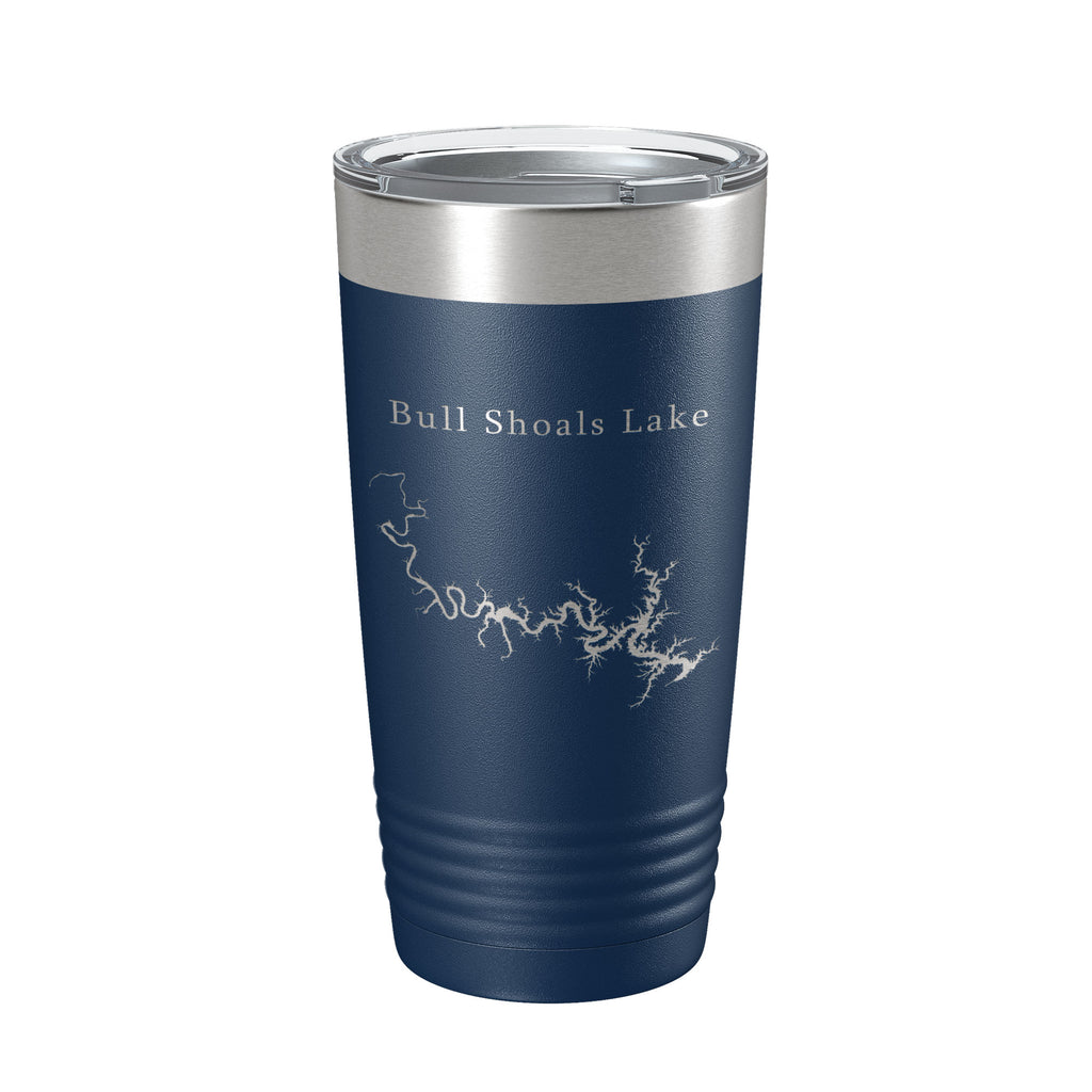 Bull Shoals Lake Map Tumbler Travel Mug Insulated Laser Engraved Coffee Cup Arkansas Missouri 20 oz